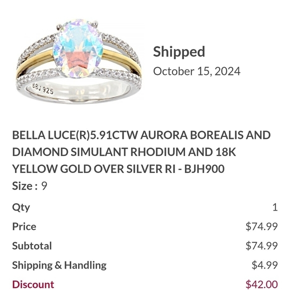 Jewelry - Bella Luce Aurora Borealis Ring Gold and Silver Accents